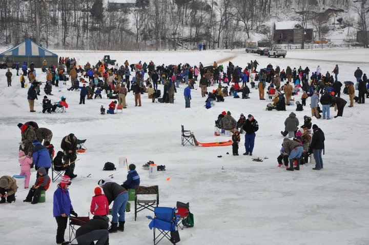 group ice fishing