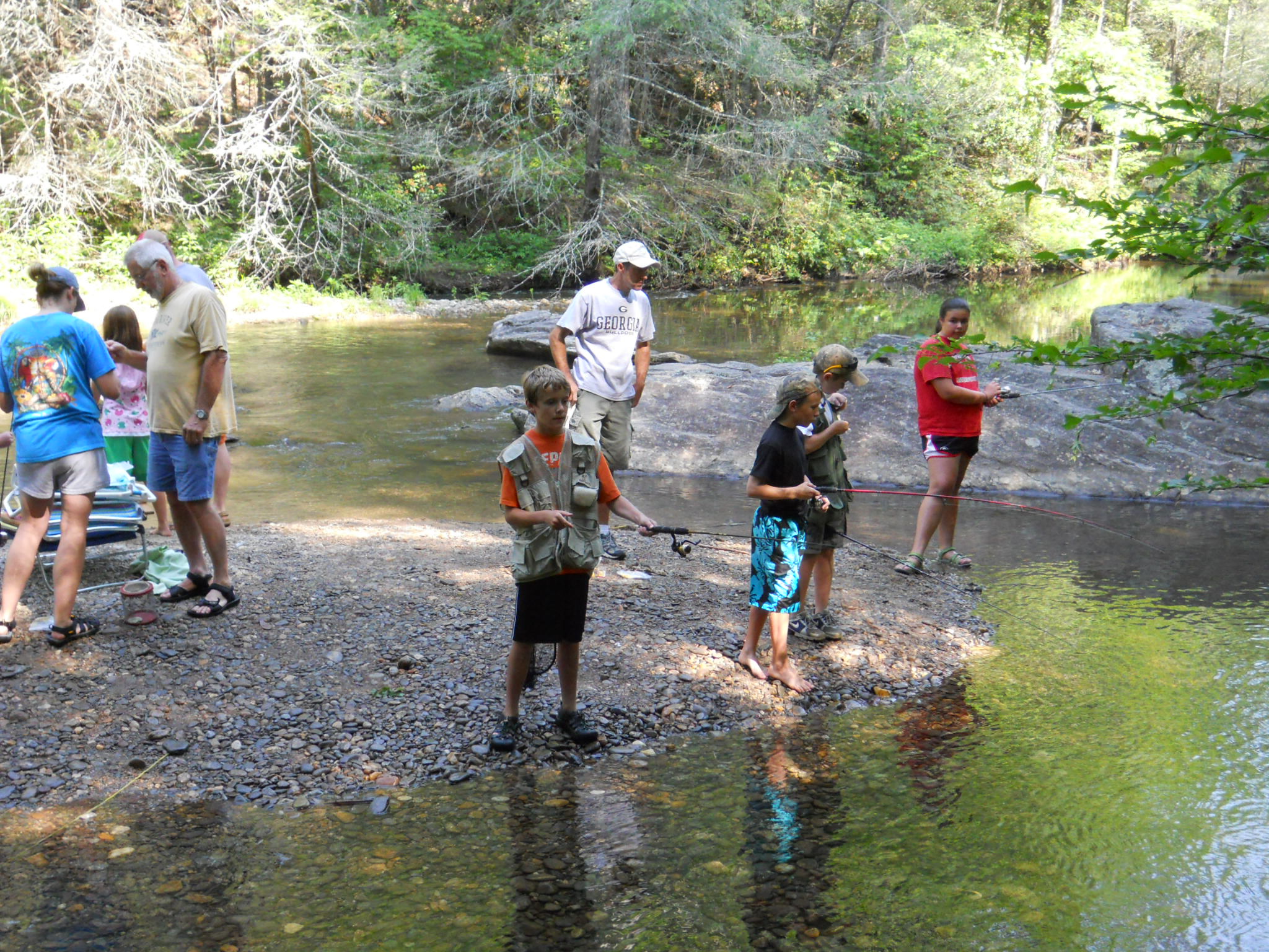 kids trout fishing