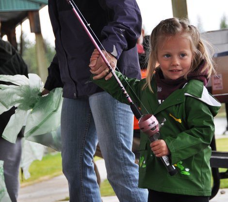 Girl holding fishing pole